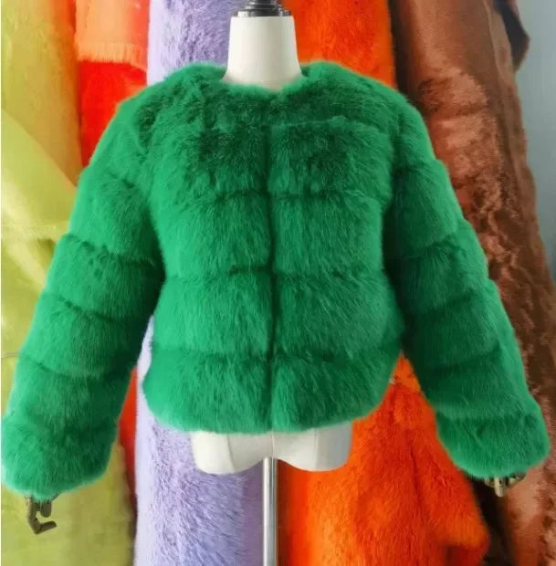 Manteau court fausse fourrure femme – Chaud et élégant