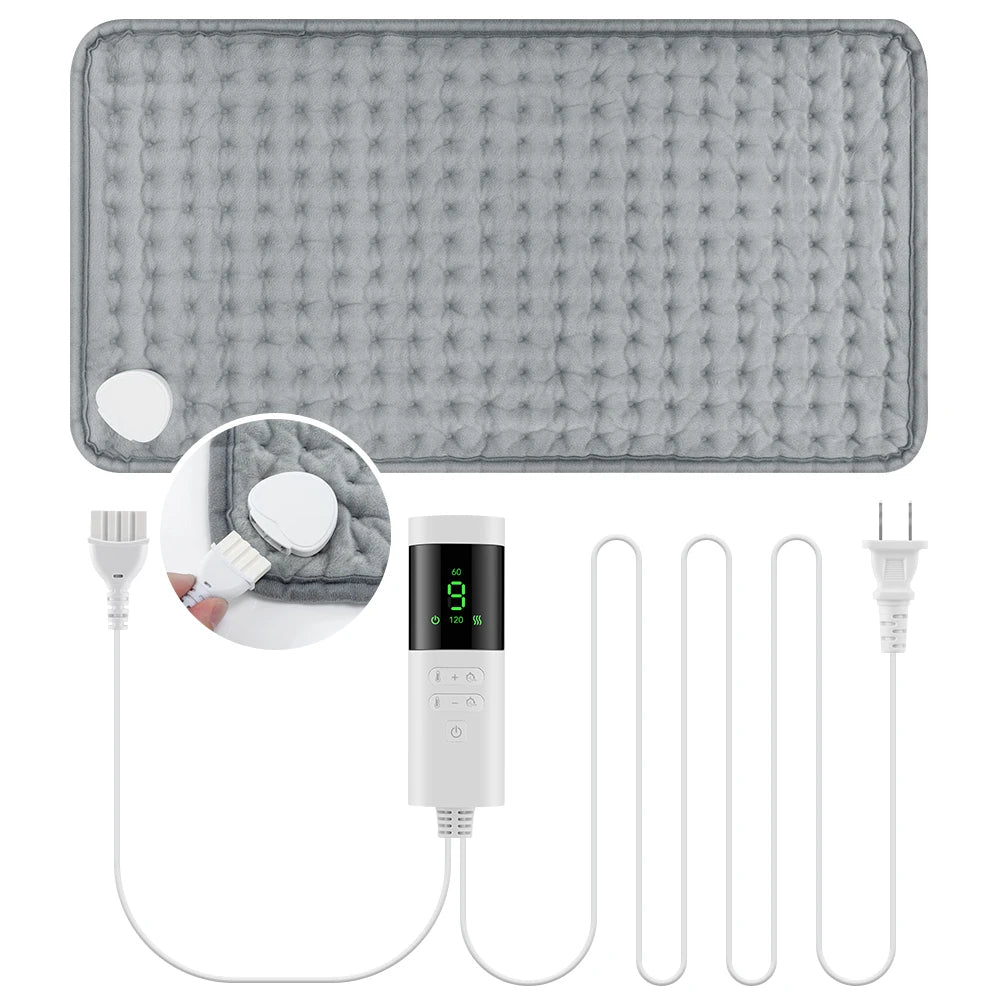 Coussin chauffant électrique 30×60 cm – 9 niveaux – Minuterie