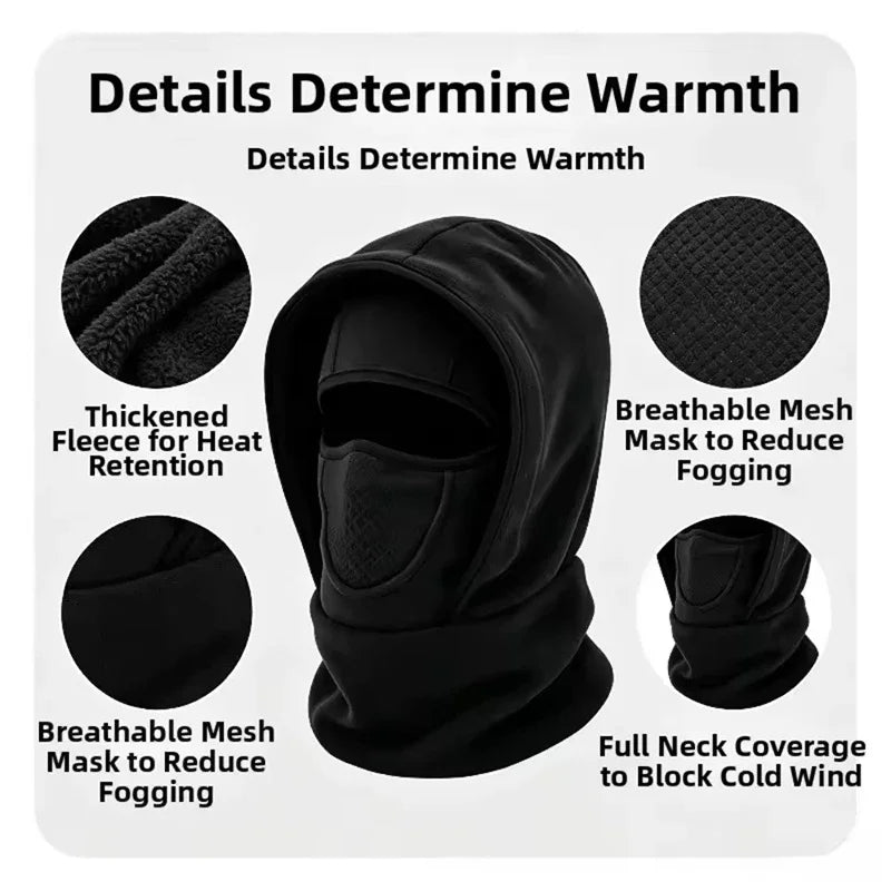 Cagoule polaire d’hiver – Protection tête, visage et cou