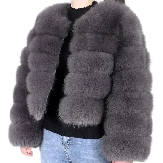 Manteau court fausse fourrure femme – Chaud et élégant