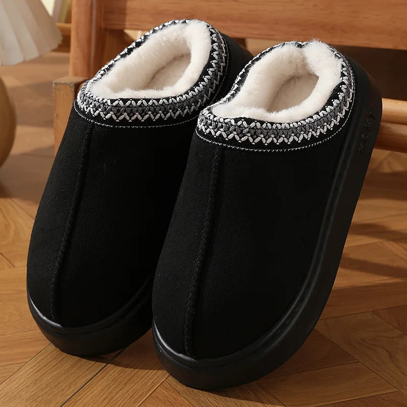 Chaussons d’intérieur en daim synthétique – Semelle antidérapante