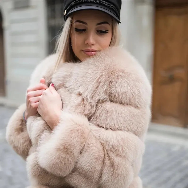 Manteau court fausse fourrure femme – Chaud et élégant