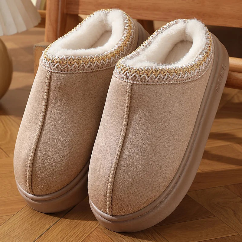 Chaussons d’intérieur en daim synthétique – Semelle antidérapante