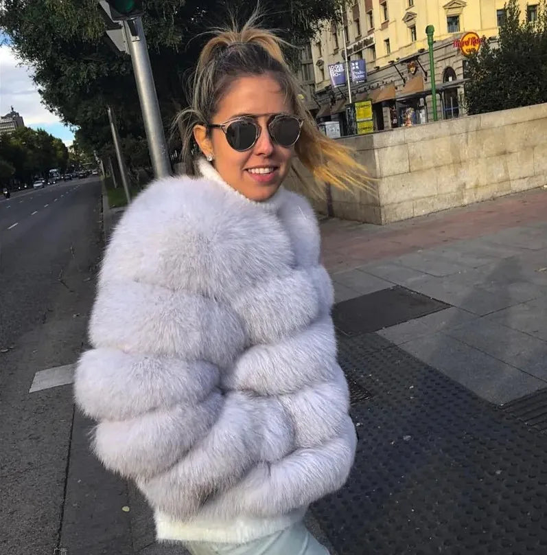 Manteau court fausse fourrure femme – Chaud et élégant