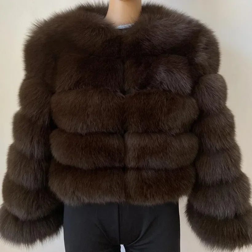 Manteau court fausse fourrure femme – Chaud et élégant