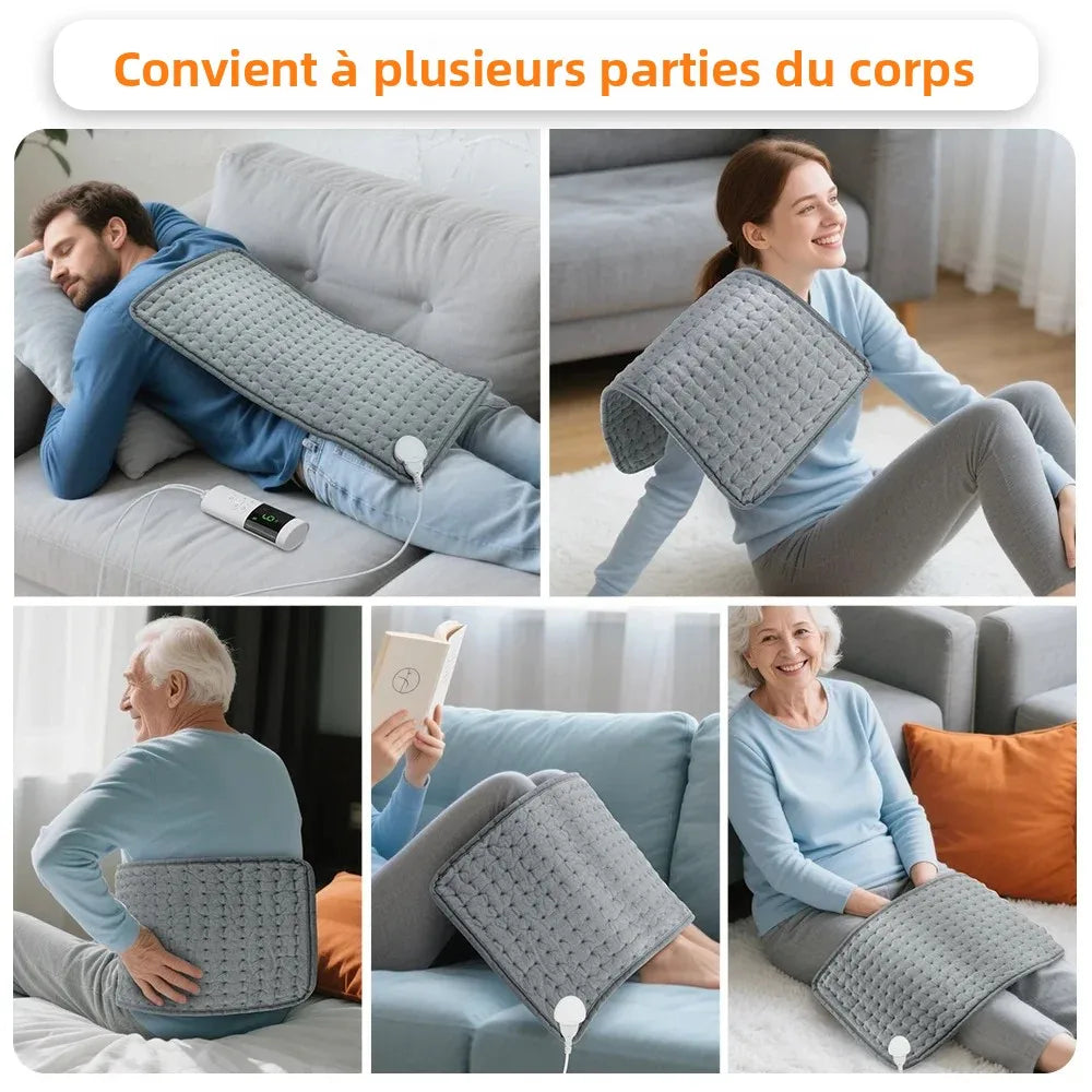Coussin chauffant électrique 30×60 cm – 9 niveaux – Minuterie