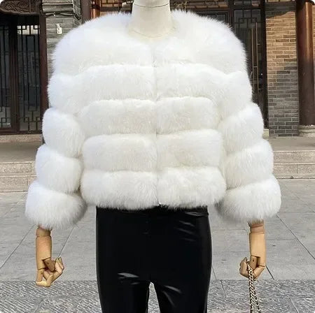 Manteau court fausse fourrure femme – Chaud et élégant